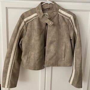 Medium Vintage Looking Faux Leather Moto Jacket - Ci Sono By Cavalini